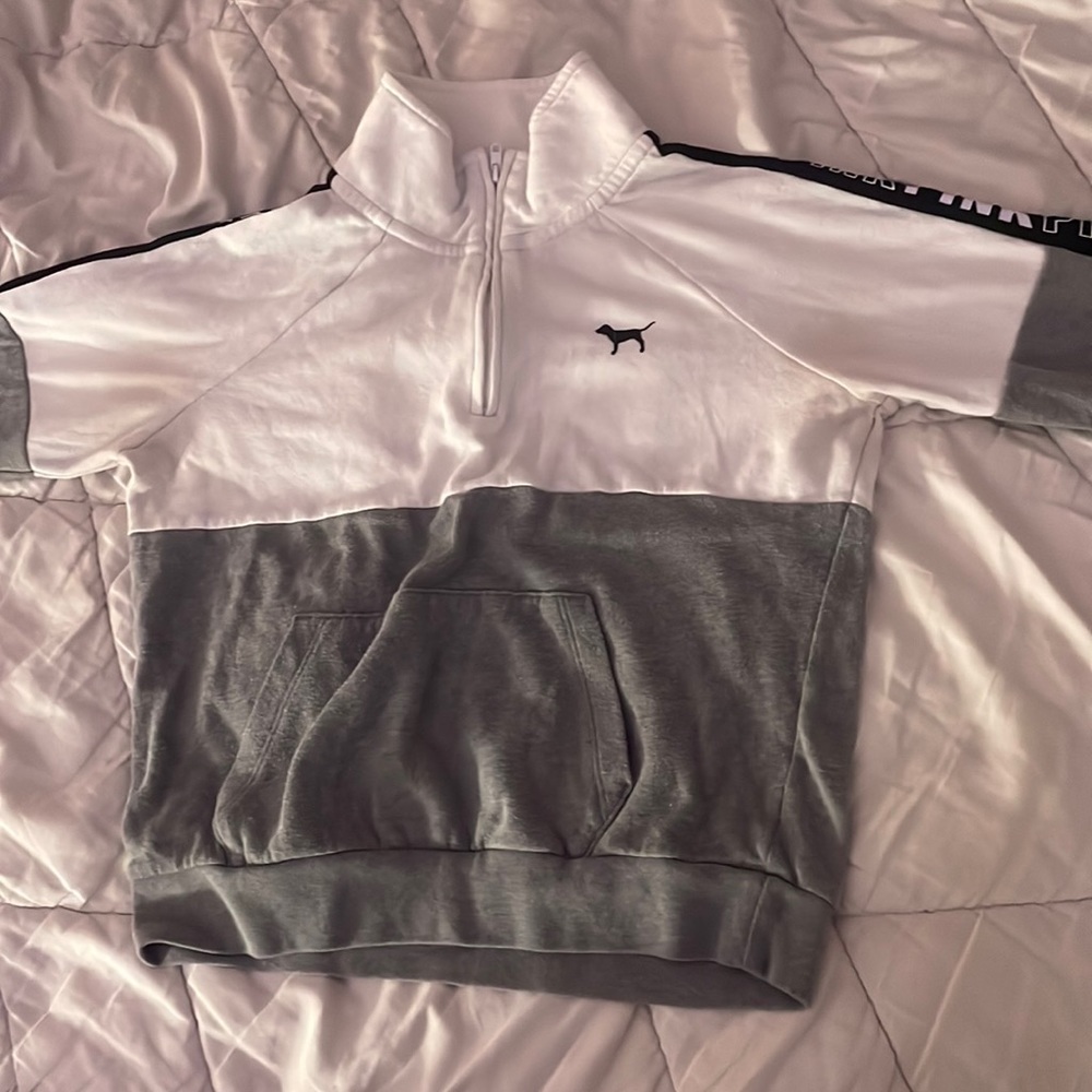 Pink quarter zip up hoodie